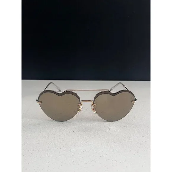 MIU MIU Heart-Shaped Mirrored Sunglasses NEW
